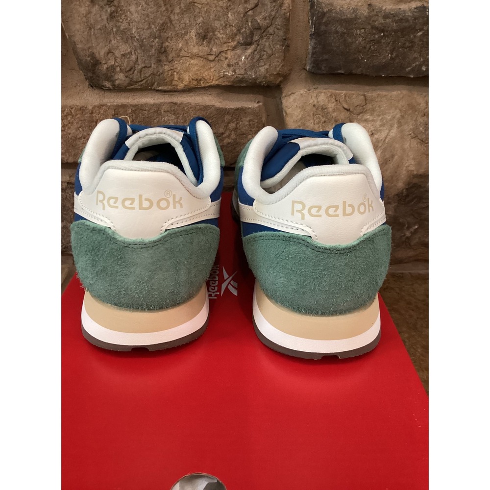 Reebok Classic Leather Unisex Blue Green Chalk Running Shoes 100245034 M10 W11.5 - Picture 7 of 8
